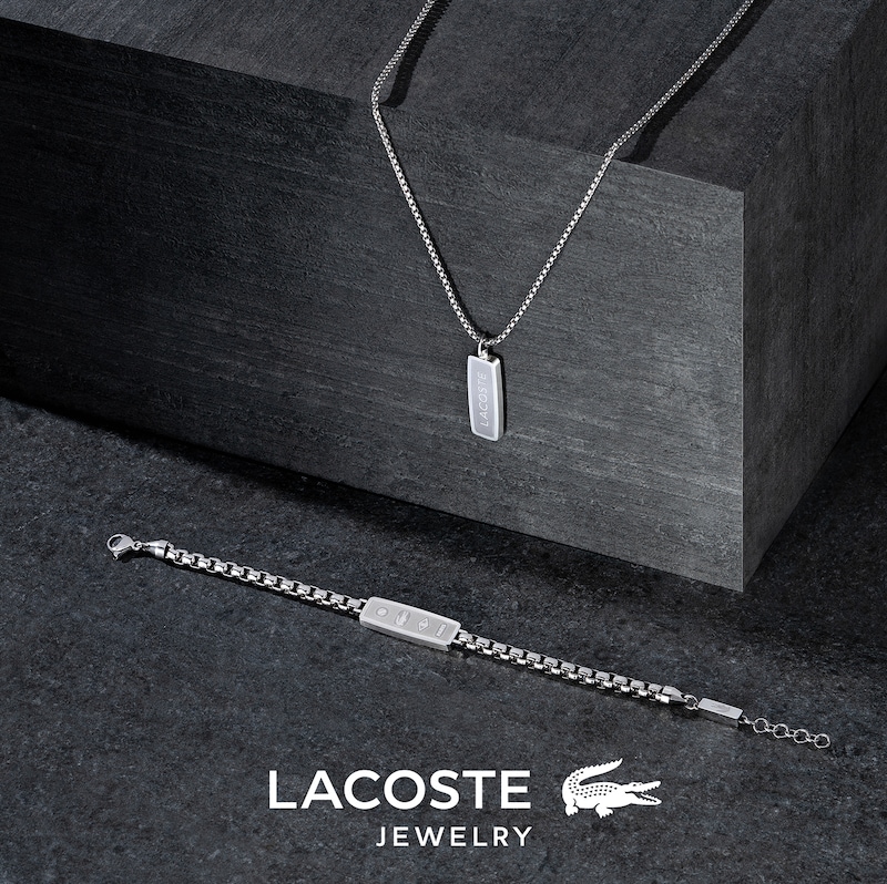 Main Image 6 of Lacoste Men's District Stainless Steel Reversible Pendant Necklace - 21"