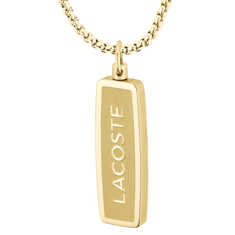 Main Image 2 of Lacoste Men's District Gold-Plated Reversible Pendant Necklace - 21"