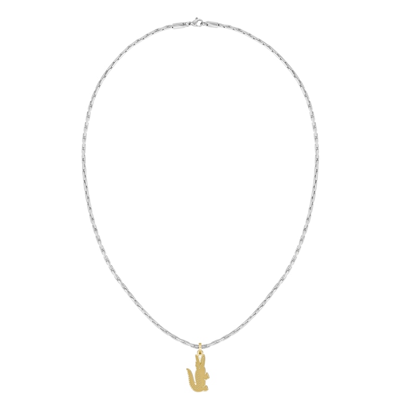 Main Image 2 of Lacoste Men's Arthor Stainless Steel Box Chain Necklace with Gold IP Crocodile - 22"