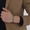 Thumbnail Image 3 of Lacoste Men's Matt Brown Braided Leather Double Wrap Bracelet with Green Aluminium Carabiner