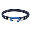 Thumbnail Image 1 of Lacoste Men's Matt Blue Braided Leather Double Wrap Bracelet with Blue Aluminium Carabiner