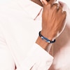 Thumbnail Image 3 of Lacoste Men's Matt Blue Braided Leather Double Wrap Bracelet with Blue Aluminium Carabiner