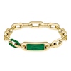 Thumbnail Image 1 of Lacoste Men's Crew Gold IP Link Bracelet with Green Aluminium Detail