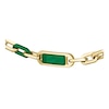 Thumbnail Image 2 of Lacoste Men's Crew Gold IP Link Bracelet with Green Aluminium Detail