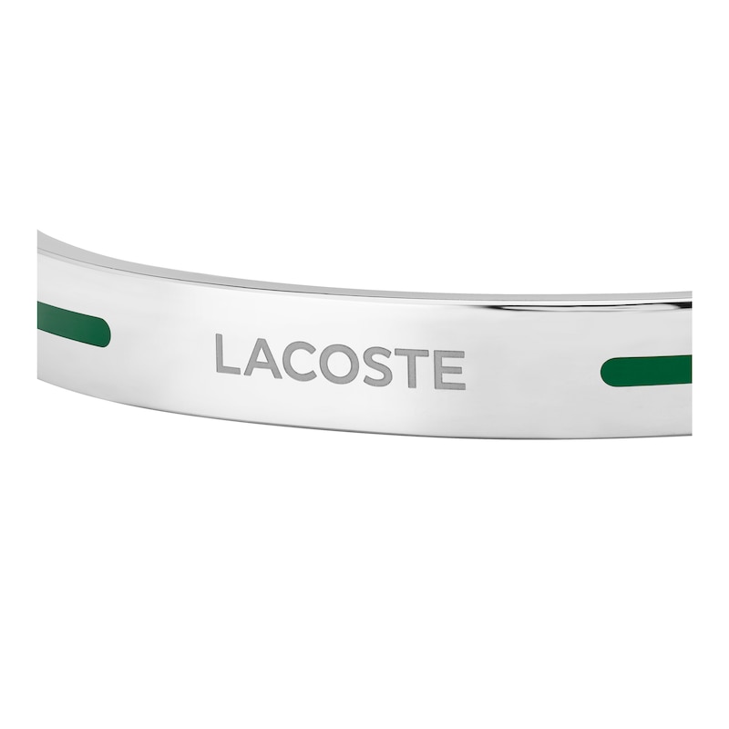 Main Image 2 of Lacoste Men's Adventurer Stainless Steel Bangle with Green Enamel Accent - 7.5"