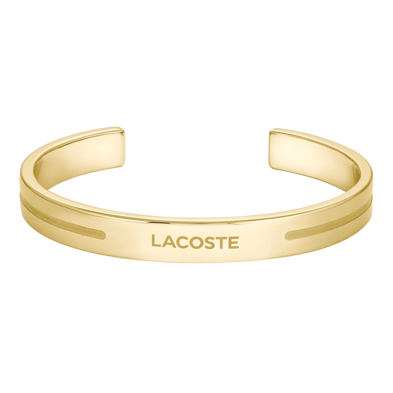 Main Image 1 of Lacoste Men's Adventurer Gold IP Bangle with Etched Line Detail - 7.5"