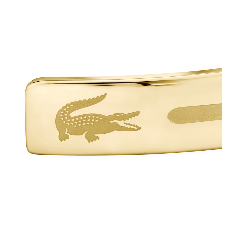 Main Image 2 of Lacoste Men's Adventurer Gold IP Bangle with Etched Line Detail - 7.5"
