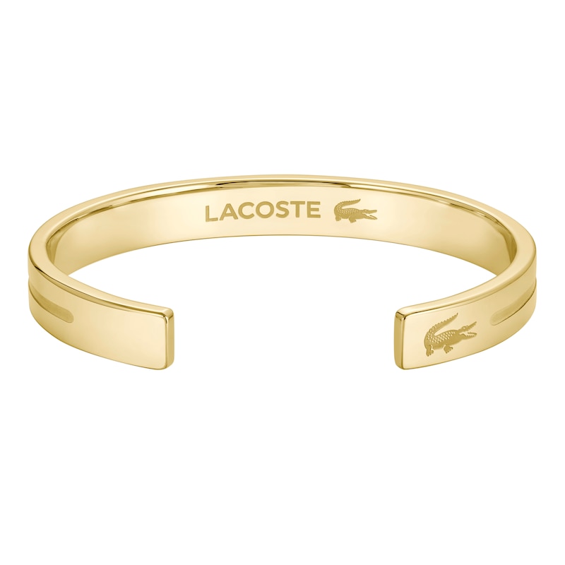 Main Image 3 of Lacoste Men's Adventurer Gold IP Bangle with Etched Line Detail - 7.5"