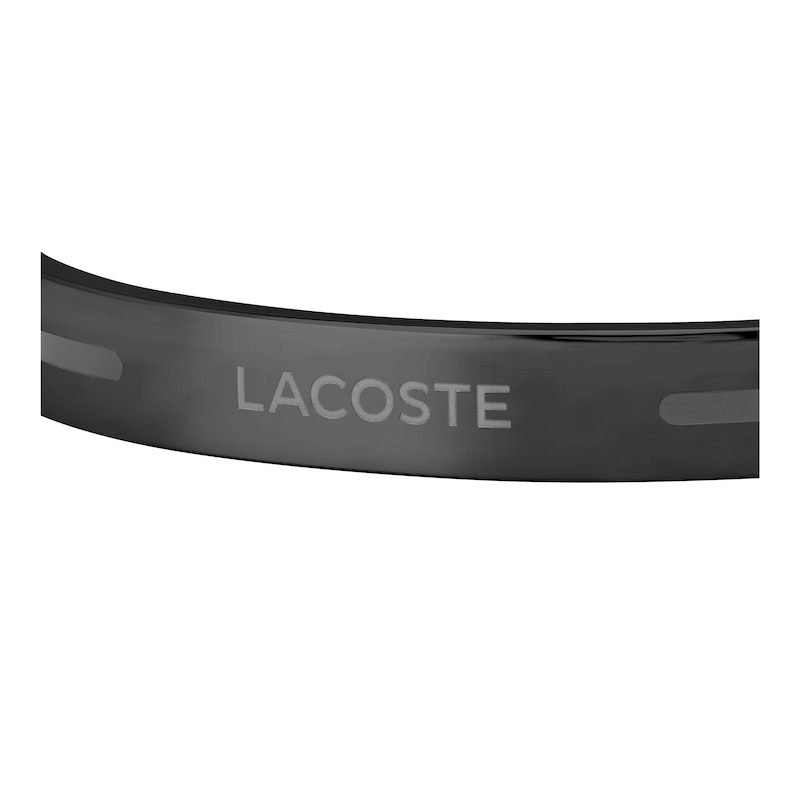 Main Image 2 of Lacoste Men's Adventurer Black IP Bangle with Etched Line Detail - 7.5"