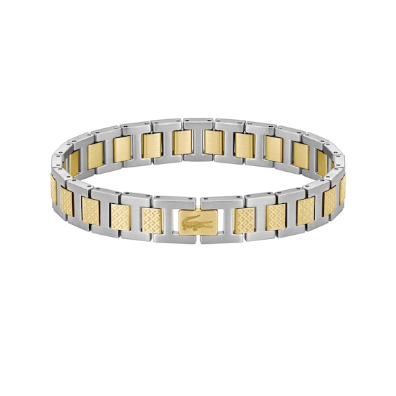 Lacoste Men's Metropole Two-Tone Stainless Steel & Gold IP H-Link Bracelet - 7.5"