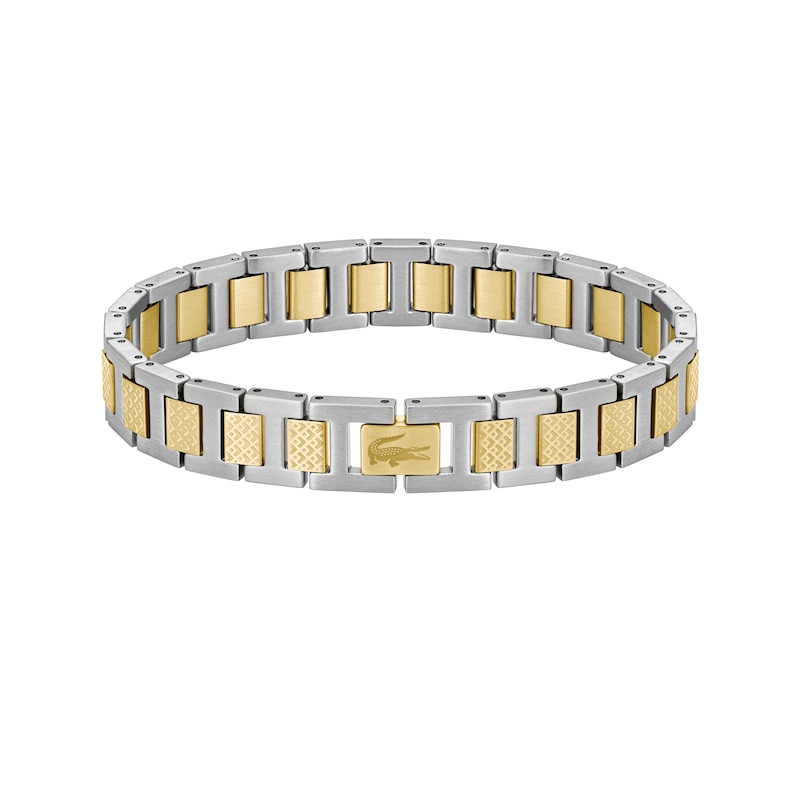 Main Image 1 of Lacoste Men's Metropole Two-Tone Stainless Steel & Gold IP H-Link Bracelet - 7.5"