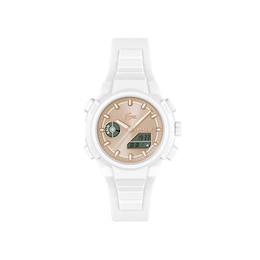 Lacoste Women's LC33 Champagne Dial White Silicone Strap Watch