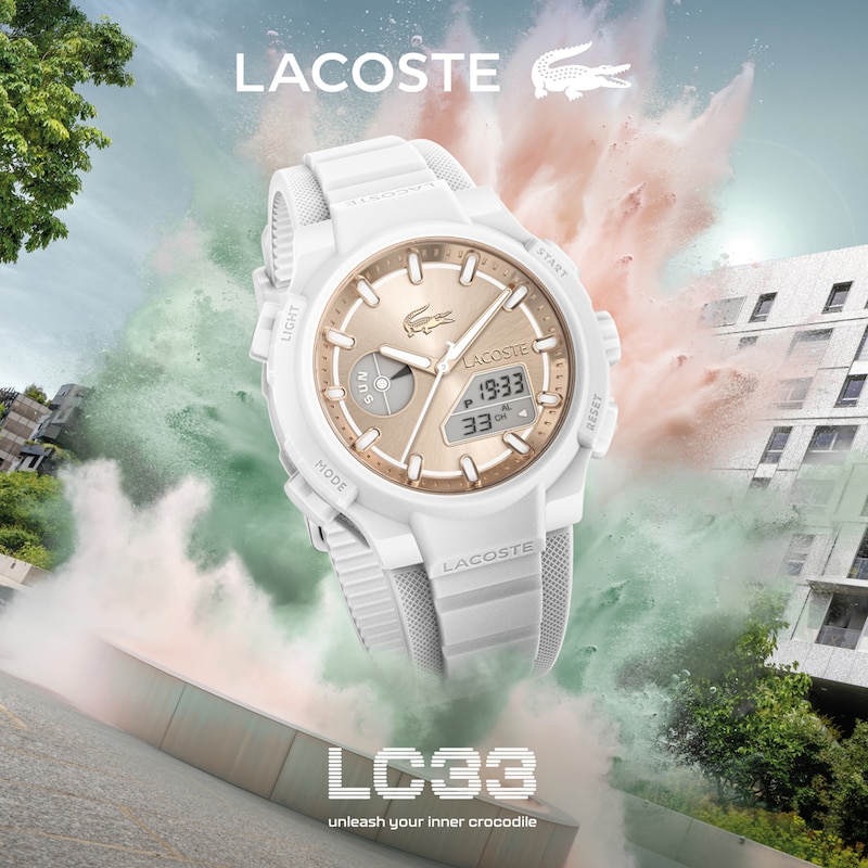 Main Image 4 of Lacoste Women's LC33 Champagne Dial White Silicone Strap Watch