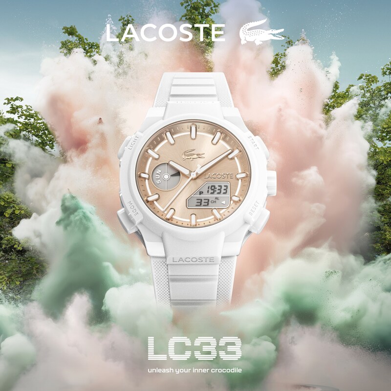 Main Image 5 of Lacoste Women's LC33 Champagne Dial White Silicone Strap Watch