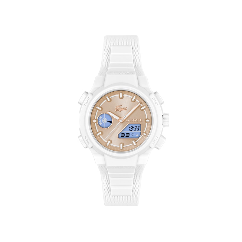 Main Image 6 of Lacoste Women's LC33 Champagne Dial White Silicone Strap Watch