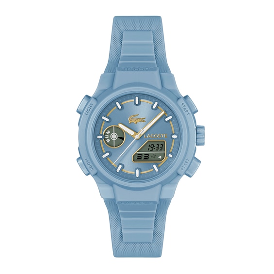 Lacoste Women's LC33 Champagne Dial Blue Silicone Strap Watch