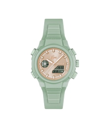 Lacoste Women's LC33 Champagne Dial Green Silicone Strap Watch