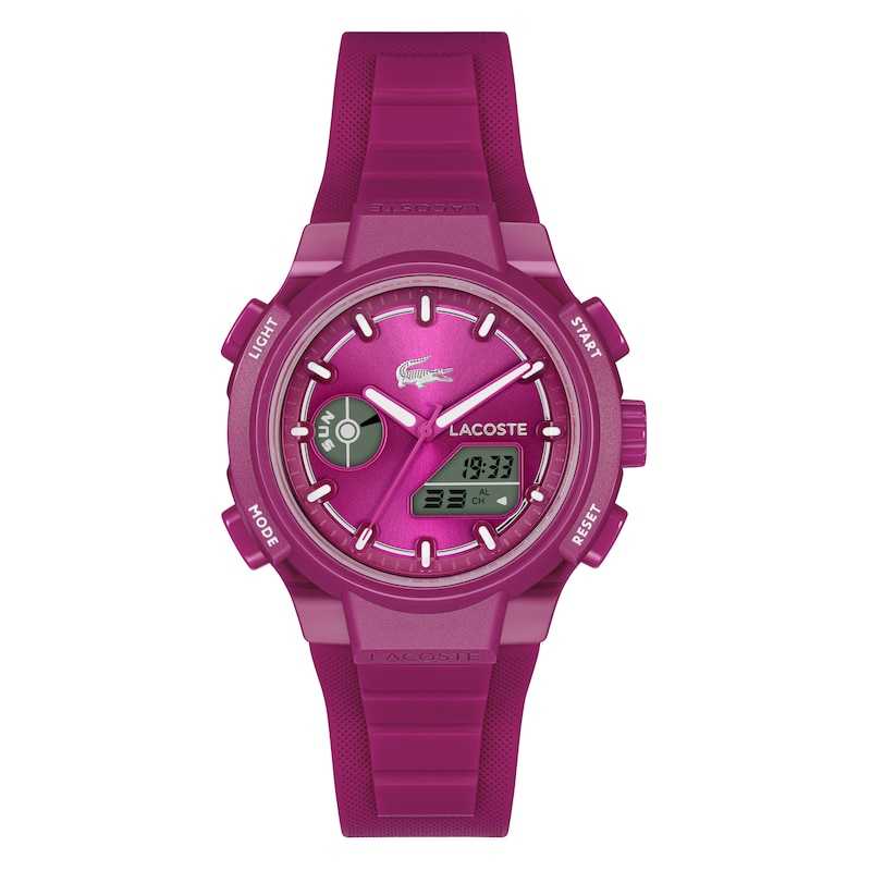 Main Image 1 of Lacoste Women's LC33 Raspberry Dial Analog-Digital Raspberry Silicone Strap Watch