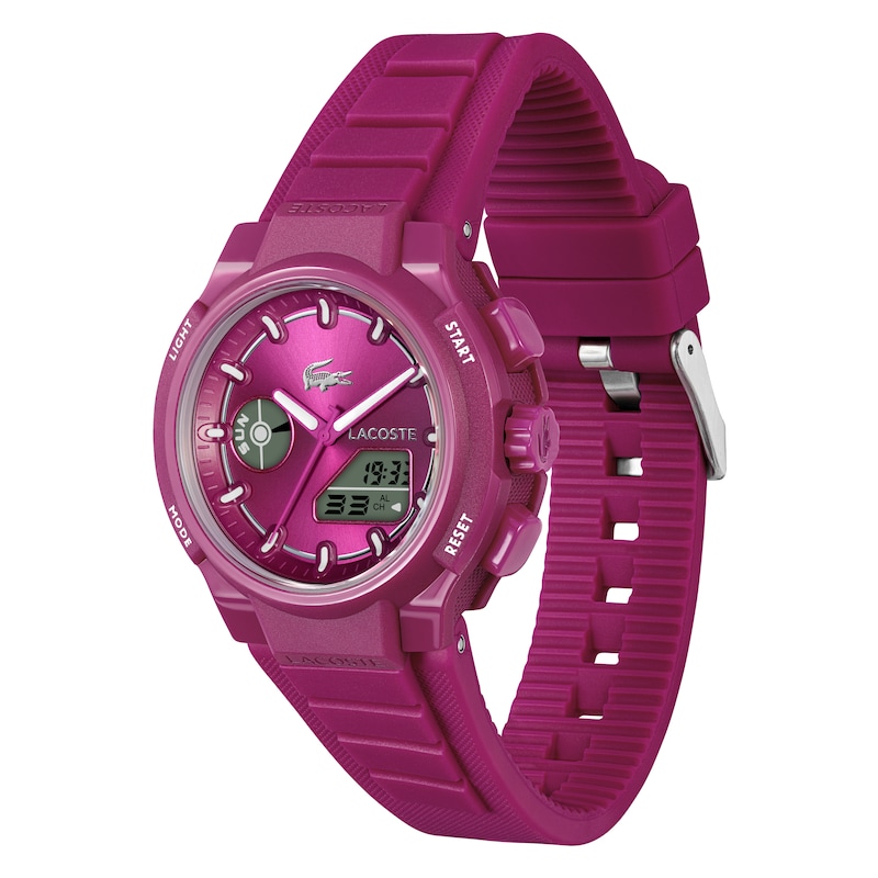 Main Image 2 of Lacoste Women's LC33 Raspberry Dial Analog-Digital Raspberry Silicone Strap Watch