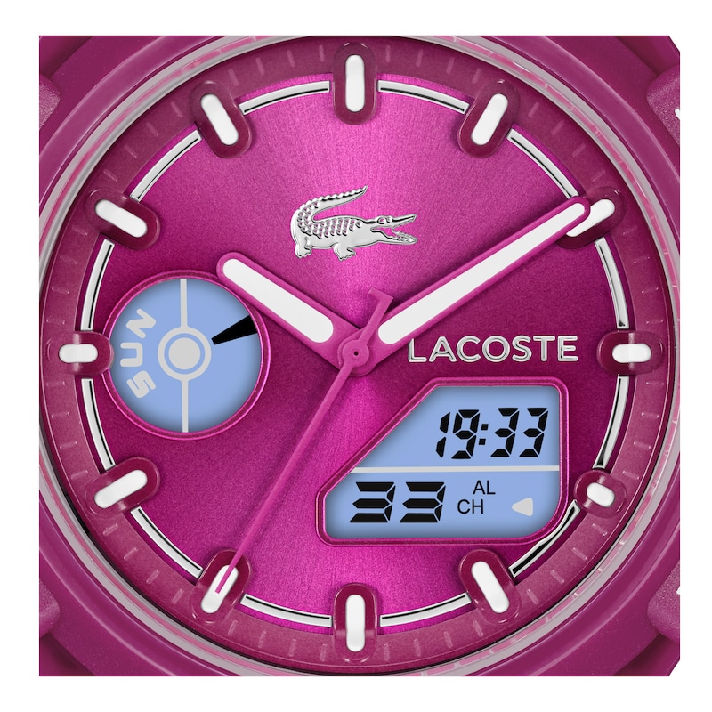 Main Image 4 of Lacoste Women's LC33 Raspberry Dial Analog-Digital Raspberry Silicone Strap Watch