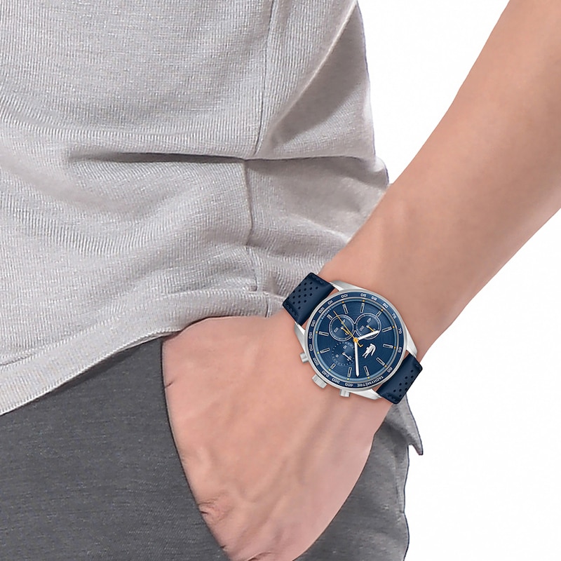 Main Image 5 of Lacoste Men's Boston Blue Dial & Blue Leather Strap Watch