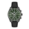 Thumbnail Image 1 of Lacoste Men's Boston Green Dial and Black Leather Strap Watch