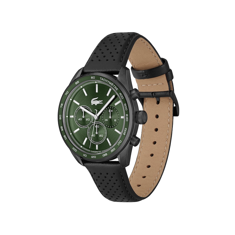 Main Image 2 of Lacoste Men's Boston Green Dial and Black Leather Strap Watch