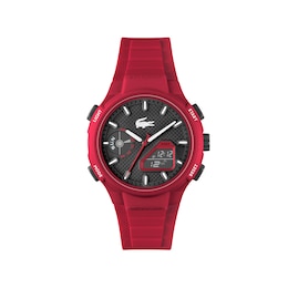 Lacoste Men's LC33 Black Dial Red Silicone Strap Watch