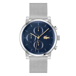 Lacoste Men's Replay Multifunction Blue Dial Silver Tone Stainless Steel Bracelet Watch