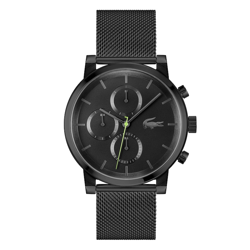Main Image 1 of Lacoste Men's Replay Multifunction Black Dial Black IP Mesh Watch
