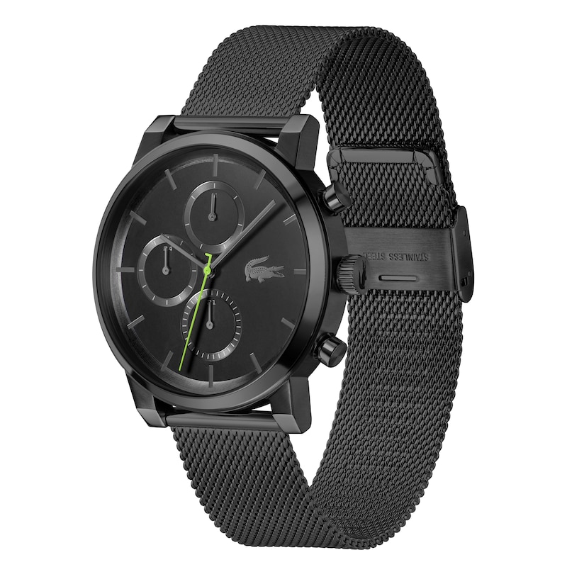 Main Image 3 of Lacoste Men's Replay Multifunction Black Dial Black IP Mesh Watch