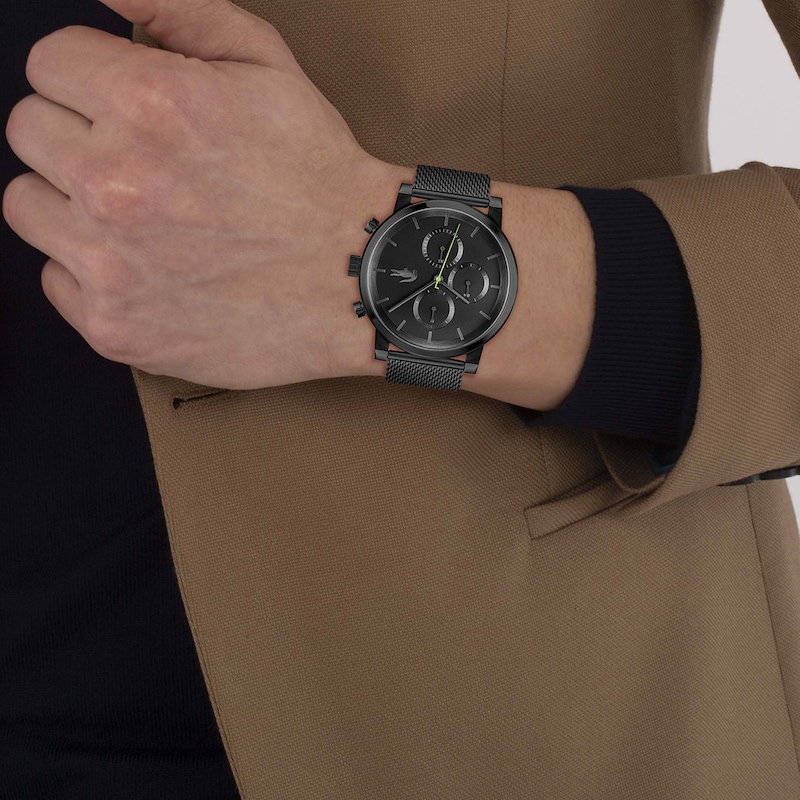 Main Image 5 of Lacoste Men's Replay Multifunction Black Dial Black IP Mesh Watch