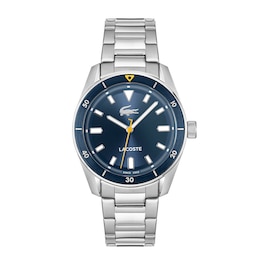Lacoste Men's Boston Navy Dial and Stainless Steel Bracelet Watch