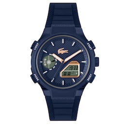 Lacoste Men's LC33 Navy Blue Dial Analog-Digital Navy Blue Silicone Strap Watch