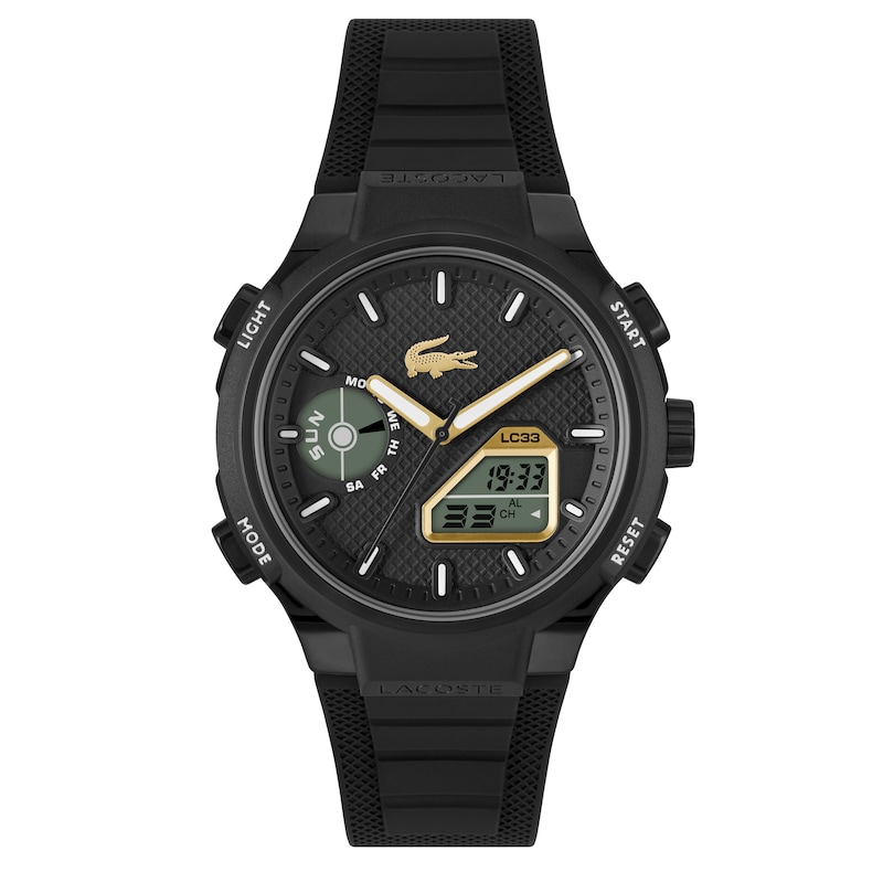 Main Image 1 of Lacoste Men's LC33 Black Analog-Digital Black Silicone Strap Watch