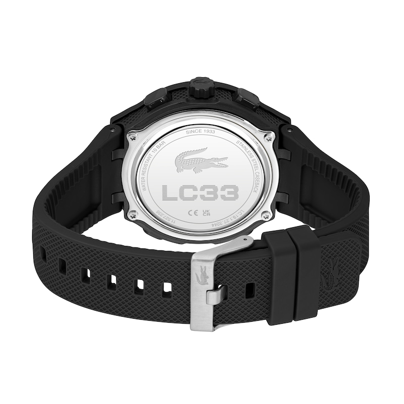Main Image 4 of Lacoste Men's LC33 Black Analog-Digital Black Silicone Strap Watch