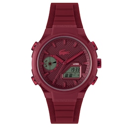 Lacoste Men's LC33 Cherry Red Analog-Digital Cherry Red Silicone Strap Watch