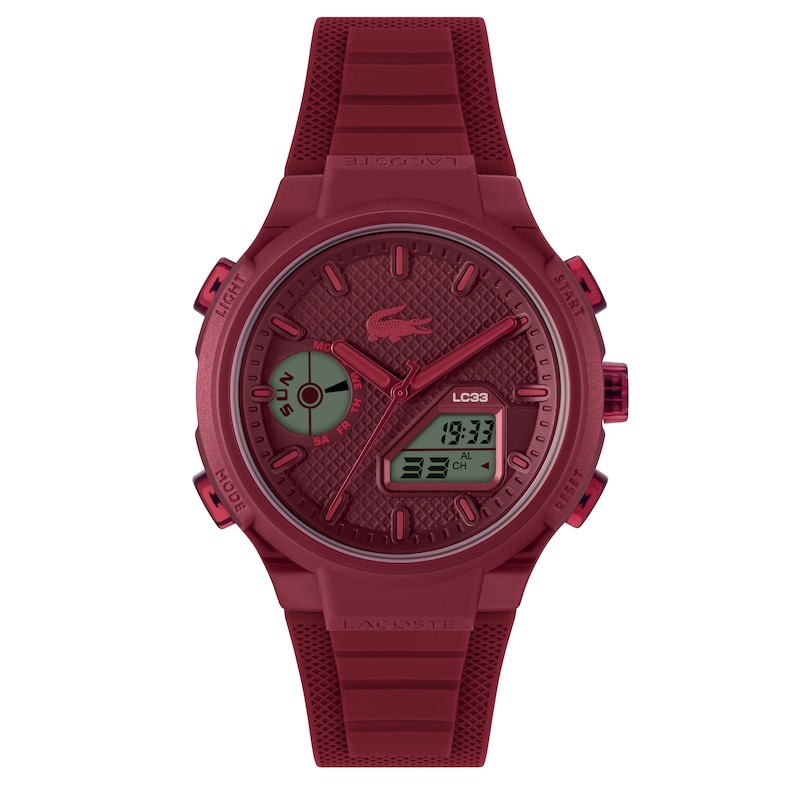 Main Image 1 of Lacoste Men's LC33 Cherry Red Analog-Digital Cherry Red Silicone Strap Watch