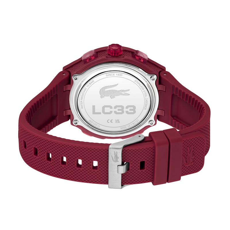 Main Image 5 of Lacoste Men's LC33 Cherry Red Analog-Digital Cherry Red Silicone Strap Watch
