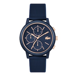 Lacoste Men's 12.12 Move Blue Dial Multifunction Navy Silicone Strap Watch