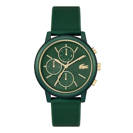 Lacoste Men's 12.12 Move Green Dial Multifunction Green Silicone Strap Watch