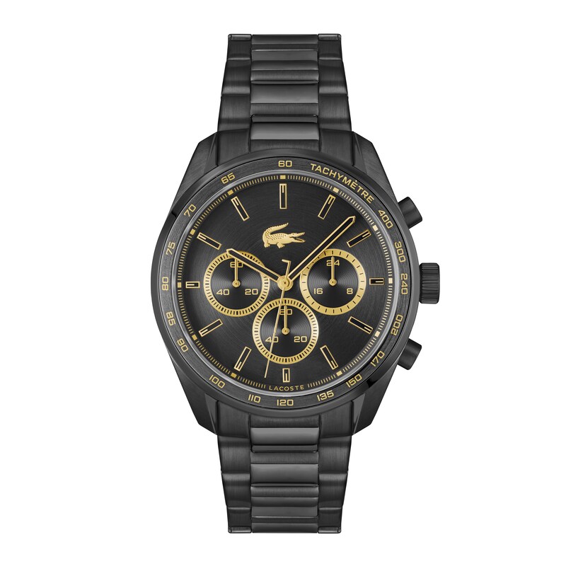 Main Image 1 of Lacoste Men's Boston Black Dial Chronograph Black IP Bracelet Watch