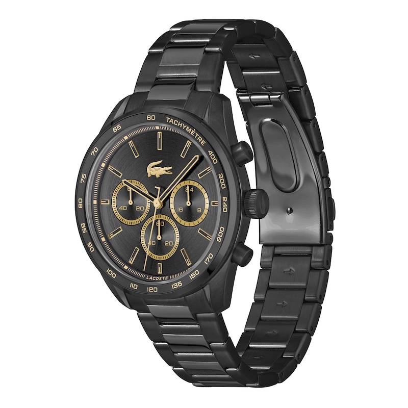 Main Image 2 of Lacoste Men's Boston Black Dial Chronograph Black IP Bracelet Watch