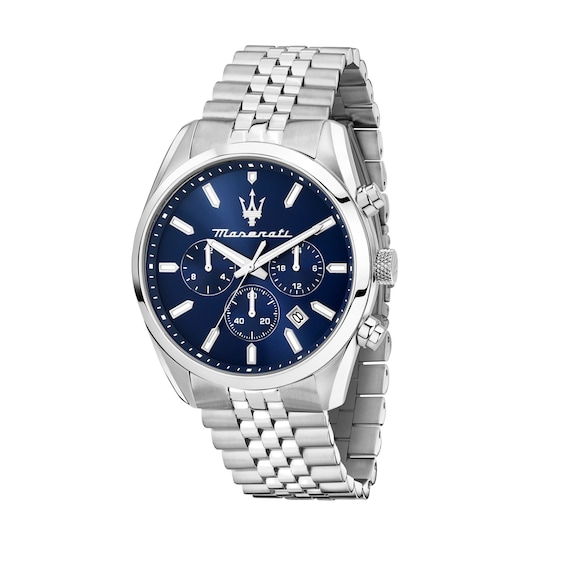 Maserati Attrazione Chronograph Blue Dial Stainless Steel Bracelet Watch