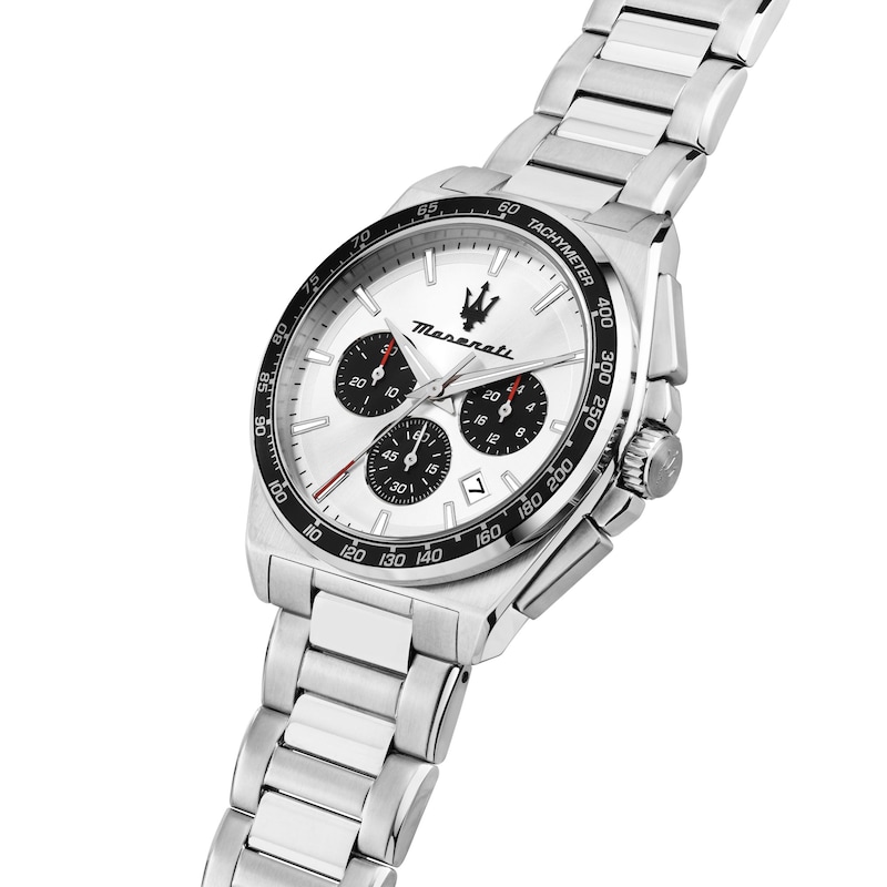Main Image 4 of Maserati Velocita Chronograph Silver Tone Dial Stainless Steel Bracelet Watch & Stainless Steel Logo Money Clip