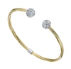 Thumbnail Image 1 of Together Silver & 9ct Bonded Gold Crystal Torque Bangle