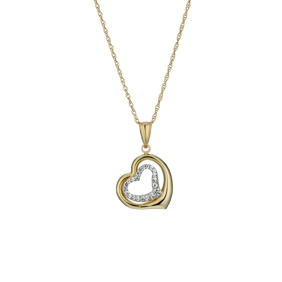 Together Silver and 9ct Bonded Gold 18 Hearts Pendant