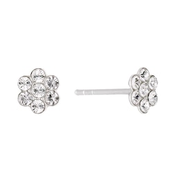 Children's Sterling Silver Crystal Flower Stud Earrings