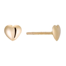 Children's 9ct Yellow Gold Heart Stud Earrings