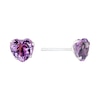Thumbnail Image 1 of 9ct White Gold Amethyst Heart Stud Earrings